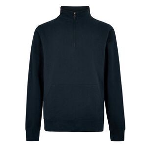 Kustom Kit Mens Pique Quarter Zip Sweatshirt / Navy